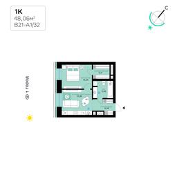 1-BD Apartment Sale, 48.06 sq. m. at SberCity, zhiloy kompleks Sbersiti, Rublyovo-Arkhangelskoye Microdistrict, Moscow, Russia #3 1-BD Apartment Sale, 48.06 sq. m. at SberCity, zhiloy kompleks Sbersiti, Rublyovo-Arkhangelskoye Microdistrict, Moscow, Russia #3