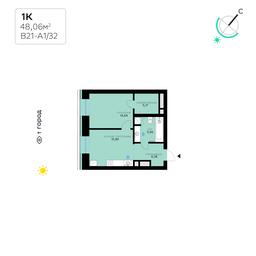1-BD Apartment Sale, 48.06 sq. m. at SberCity, zhiloy kompleks Sbersiti, Rublyovo-Arkhangelskoye Microdistrict, Moscow, Russia #4
