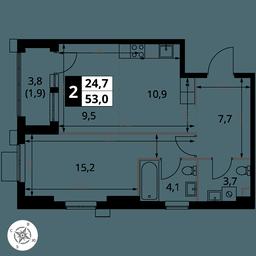 2-BD Apartment Sale, 53 sq. m. at 1 Izmajlovskij, Montazhnaya Street, 8с13, Moscow, Russia #4