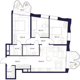 3-BD Apartment Sale, 90平方米 at Soyuz, Selskokhozyaystvennaya Street, Moscow, Russia #2 3-BD Apartment Sale, 90平方米 at Soyuz, Selskokhozyaystvennaya Street, Moscow, Russia #2