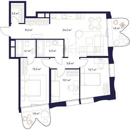 3-BD Apartment Sale, 90平方米 at Soyuz, Selskokhozyaystvennaya Street, Moscow, Russia #3