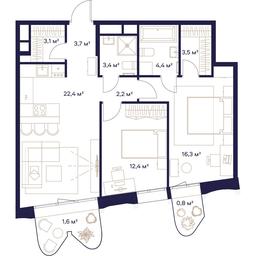 2-BD Apartment Sale, 73.8平方米 at Soyuz, Selskokhozyaystvennaya Street, Moscow, Russia #2 2-BD Apartment Sale, 73.8平方米 at Soyuz, Selskokhozyaystvennaya Street, Moscow, Russia #2