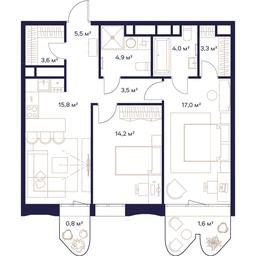 2-BD Apartment Sale, 74.3平方米 at Soyuz, Selskokhozyaystvennaya Street, Moscow, Russia #3 2-BD Apartment Sale, 74.3平方米 at Soyuz, Selskokhozyaystvennaya Street, Moscow, Russia #3
