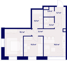 2-BD Apartment Sale, 62.5 sq. m. at Soyuz, Selskokhozyaystvennaya Street, Moscow, Russia #2 2-BD Apartment Sale, 62.5 sq. m. at Soyuz, Selskokhozyaystvennaya Street, Moscow, Russia #2