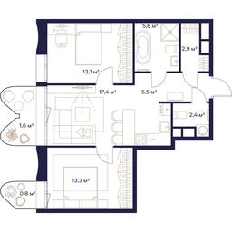 2-BD Apartment Sale, 62.7平方米 at Soyuz, Selskokhozyaystvennaya Street, Moscow, Russia #2 2-BD Apartment Sale, 62.7平方米 at Soyuz, Selskokhozyaystvennaya Street, Moscow, Russia #2