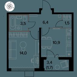 1-BD Apartment Sale, 38平方米 at Pervy Donskoj, zhiloy mikrorayon Sapronovo, derevnya Sapronovo, Leninskiy City District, Moscow Region, Russia #3 1-BD Apartment Sale, 38平方米 at Pervy Donskoj, zhiloy mikrorayon Sapronovo, derevnya Sapronovo, Leninskiy City District, Moscow Region, Russia #3