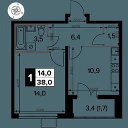 1-BD Apartment Sale, 38平方米 at Pervy Donskoj, zhiloy mikrorayon Sapronovo, derevnya Sapronovo, Leninskiy City District, Moscow Region, Russia #2 1-BD Apartment Sale, 38平方米 at Pervy Donskoj, zhiloy mikrorayon Sapronovo, derevnya Sapronovo, Leninskiy City District, Moscow Region, Russia #2