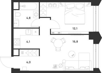 1-BD Apartment Sale, 41.8 sq. m. at Voice Towers, 1st Grayvoronovsky Drive, Moscow, Russia #4