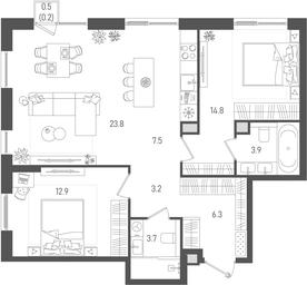 2-BD Apartment Sale, 76.3 sq. m. at Pave, 2nd Paveletsky Drive, Moscow, Russia #3 2-BD Apartment Sale, 76.3 sq. m. at Pave, 2nd Paveletsky Drive, Moscow, Russia #3