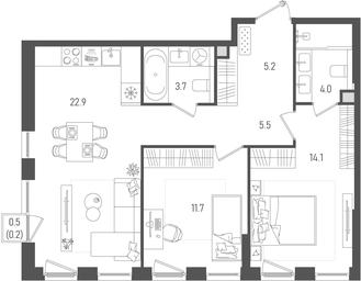 2-BD Apartment Sale, 67.3 sq. m. at Pave, 2nd Paveletsky Drive, Moscow, Russia #3 2-BD Apartment Sale, 67.3 sq. m. at Pave, 2nd Paveletsky Drive, Moscow, Russia #3