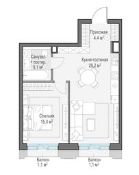 1-BD Apartment Sale, 53.4 sq. m. at Tishinskiy bulvar, Gruzinsky Val Street, 10, Moscow, Russia #3 1-BD Apartment Sale, 53.4 sq. m. at Tishinskiy bulvar, Gruzinsky Val Street, 10, Moscow, Russia #3