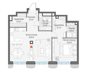 1-BD Apartment Sale, 84.7平方米 at Tishinskiy bulvar, Gruzinsky Val Street, 10, Moscow, Russia #4
