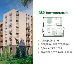 Apartment Sale, 51 sq. m. at G3 Teatralny, Teatralnaya ulitsa, rabochiy posyolok Ilyinskiy, Ramenskiy Urban District, Moscow Region, Russia #4