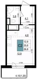 Apartment Sale, 26.8 sq. m. at Mikrorayon 6 6A, 6A mikrorayon, Odintsovo, Moscow Region, Russia #3