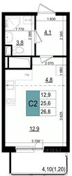 Apartment Sale, 26.8 sq. m. at Mikrorayon 6 6A, 6A mikrorayon, Odintsovo, Moscow Region, Russia #3 Apartment Sale, 26.8 sq. m. at Mikrorayon 6 6A, 6A mikrorayon, Odintsovo, Moscow Region, Russia #3