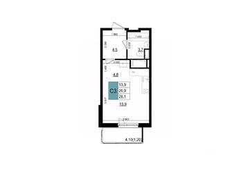 Apartment Sale, 28.1 sq. m. at Mikrorayon 6 6A, 6A mikrorayon, Odintsovo, Moscow Region, Russia #2