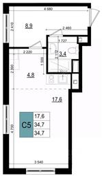 Apartment Sale, 35.9 sq. m. at Mikrorayon 6 6A, 6A mikrorayon, Odintsovo, Moscow Region, Russia #3