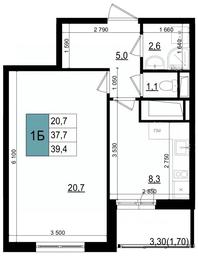 Apartment Sale, 39.4 sq. m. at Mikrorayon 6 6A, 6A mikrorayon, Odintsovo, Moscow Region, Russia #3