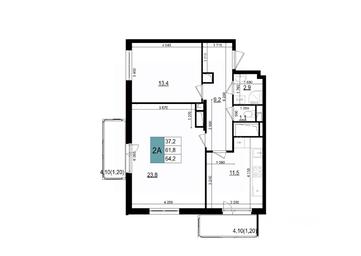 1-BD Apartment Sale, 64.2 sq. m. at Mikrorayon 6 6A, 6A mikrorayon, Odintsovo, Moscow Region, Russia #2