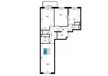 2-BD Apartment Sale, 78.5 sq. m. at Mikrorayon 6 6A, 6A mikrorayon, Odintsovo, Moscow Region, Russia #2 2-BD Apartment Sale, 78.5 sq. m. at Mikrorayon 6 6A, 6A mikrorayon, Odintsovo, Moscow Region, Russia #2