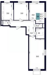 2-BD Apartment Sale, 81.9 sq. m. at Mikrorayon 6 6A, 6A mikrorayon, Odintsovo, Moscow Region, Russia #3 2-BD Apartment Sale, 81.9 sq. m. at Mikrorayon 6 6A, 6A mikrorayon, Odintsovo, Moscow Region, Russia #3