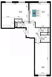 1-BD Apartment Sale, 80.5平方米 at Mikrorayon 6 6A, 6A mikrorayon, Odintsovo, Moscow Region, Russia #3 1-BD Apartment Sale, 80.5平方米 at Mikrorayon 6 6A, 6A mikrorayon, Odintsovo, Moscow Region, Russia #3