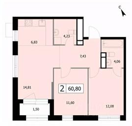 1-BD Apartment Sale, 60.8 sq. m. at SELF (Self), 3rd Grazhdanskaya Street, 35, Moscow, Russia #3 1-BD Apartment Sale, 60.8 sq. m. at SELF (Self), 3rd Grazhdanskaya Street, 35, Moscow, Russia #3