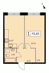 Apartment Sale, 43.4 sq. m. at SELF (Self), 3rd Grazhdanskaya Street, 35, Moscow, Russia #3 Apartment Sale, 43.4 sq. m. at SELF (Self), 3rd Grazhdanskaya Street, 35, Moscow, Russia #3