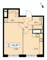 Apartment Sale, 43.1 sq. m. at SELF (Self), 3rd Grazhdanskaya Street, 35, Moscow, Russia #3