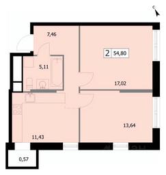 1-BD Apartment Sale, 54.8 sq. m. at SELF (Self), 3rd Grazhdanskaya Street, 35, Moscow, Russia #4