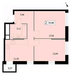 1-BD Apartment Sale, 54.8 sq. m. at SELF (Self), 3rd Grazhdanskaya Street, 35, Moscow, Russia #3