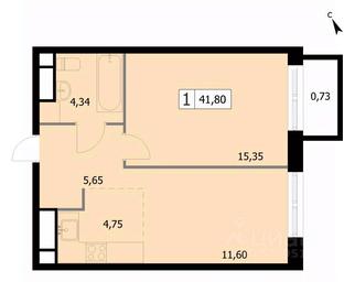 Apartment Sale, 41.8 sq. m. at SELF (Self), 3rd Grazhdanskaya Street, 35, Moscow, Russia #3