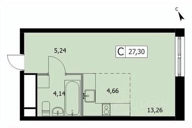 Apartment Sale, 27.1 sq. m. at SELF (Self), 3rd Grazhdanskaya Street, 35, Moscow, Russia #3 Apartment Sale, 27.1 sq. m. at SELF (Self), 3rd Grazhdanskaya Street, 35, Moscow, Russia #3