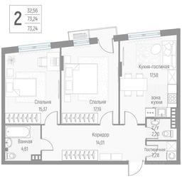 1-BD Apartment Sale, 73 sq. m. at Elyon, zhiloy kompleks Elyon, derevnya Kryukovo, Odintsovskiy Urban District, Moscow Region, Russia #3 1-BD Apartment Sale, 73 sq. m. at Elyon, zhiloy kompleks Elyon, derevnya Kryukovo, Odintsovskiy Urban District, Moscow Region, Russia #3