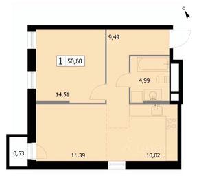 Apartment Sale, 50.6 sq. m. at SELF (Self), 3rd Grazhdanskaya Street, 35, Moscow, Russia #2