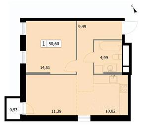 Apartment Sale, 50.6 sq. m. at SELF (Self), 3rd Grazhdanskaya Street, 35, Moscow, Russia #3