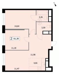 1-BD Apartment Sale, 61.3 sq. m. at SELF (Self), 3rd Grazhdanskaya Street, 35, Moscow, Russia #3 1-BD Apartment Sale, 61.3 sq. m. at SELF (Self), 3rd Grazhdanskaya Street, 35, Moscow, Russia #3