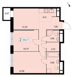 1-BD Apartment Sale, 59.9 sq. m. at SELF (Self), 3rd Grazhdanskaya Street, 35, Moscow, Russia #2 1-BD Apartment Sale, 59.9 sq. m. at SELF (Self), 3rd Grazhdanskaya Street, 35, Moscow, Russia #2