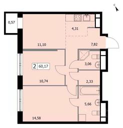1-BD Apartment Sale, 59.9 sq. m. at SELF (Self), 3rd Grazhdanskaya Street, 35, Moscow, Russia #3 1-BD Apartment Sale, 59.9 sq. m. at SELF (Self), 3rd Grazhdanskaya Street, 35, Moscow, Russia #3