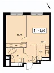 Apartment Sale, 45 sq. m. at SELF (Self), 3rd Grazhdanskaya Street, 35, Moscow, Russia #3 Apartment Sale, 45 sq. m. at SELF (Self), 3rd Grazhdanskaya Street, 35, Moscow, Russia #3