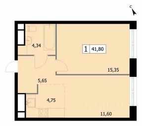 Apartment Sale, 41.8 sq. m. at SELF (Self), 3rd Grazhdanskaya Street, 35, Moscow, Russia #4