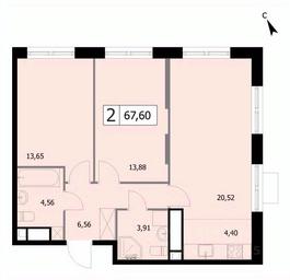 1-BD Apartment Sale, 62 sq. m. at SELF (Self), 3rd Grazhdanskaya Street, 35, Moscow, Russia #4