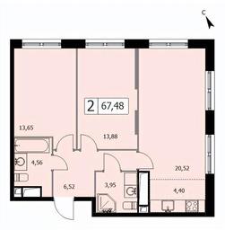 1-BD Apartment Sale, 67.4 sq. m. at SELF (Self), 3rd Grazhdanskaya Street, 35, Moscow, Russia #3 1-BD Apartment Sale, 67.4 sq. m. at SELF (Self), 3rd Grazhdanskaya Street, 35, Moscow, Russia #3