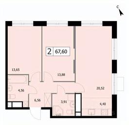 1-BD Apartment Sale, 67.6 sq. m. at SELF (Self), 3rd Grazhdanskaya Street, 35, Moscow, Russia #2