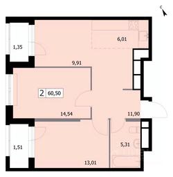 1-BD Apartment Sale, 60.8 sq. m. at SELF (Self), 3rd Grazhdanskaya Street, 35, Moscow, Russia #3 1-BD Apartment Sale, 60.8 sq. m. at SELF (Self), 3rd Grazhdanskaya Street, 35, Moscow, Russia #3