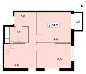 1-BD Apartment Sale, 54.7 sq. m. at SELF (Self), 3rd Grazhdanskaya Street, 35, Moscow, Russia #2