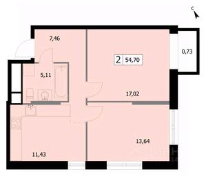 1-BD Apartment Sale, 54.7 sq. m. at SELF (Self), 3rd Grazhdanskaya Street, 35, Moscow, Russia #3