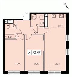 1-BD Apartment Sale, 72.7 sq. m. at SELF (Self), 3rd Grazhdanskaya Street, 35, Moscow, Russia #2 1-BD Apartment Sale, 72.7 sq. m. at SELF (Self), 3rd Grazhdanskaya Street, 35, Moscow, Russia #2