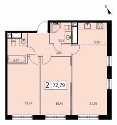 1-BD Apartment Sale, 72.7 sq. m. at SELF (Self), 3rd Grazhdanskaya Street, 35, Moscow, Russia #4