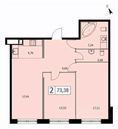 1-BD Apartment Sale, 73.6 sq. m. at SELF (Self), 3rd Grazhdanskaya Street, 35, Moscow, Russia #3 1-BD Apartment Sale, 73.6 sq. m. at SELF (Self), 3rd Grazhdanskaya Street, 35, Moscow, Russia #3